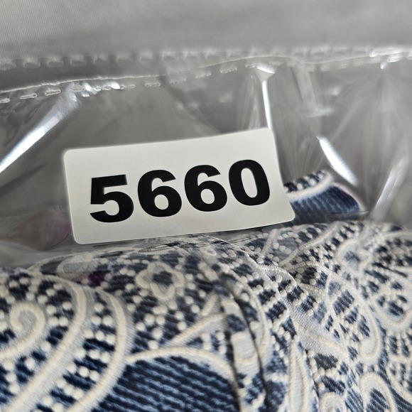 Rabbit Rabbit Designs Dress Woman Size 8 Blue White Paisley Lace Trimmed Midi - Picture 12 of 12